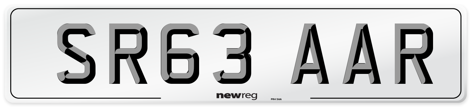 SR63 AAR Number Plate from New Reg